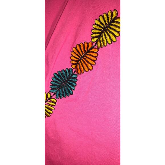 Soft Surroundings Embroidered Tshirt Top Plus Size 3X Hot Pink Comfort Casual - Picture 5 of 13